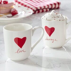 NWT Pottery Barn Love Always Mug set